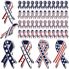 Misdary 48 Pcs Veteran Label Pins American Flag Patriotic Veterans Gifts Military Veterans Pins Badge Brooch Memorial Day Pins Veterans Day Decorations for Men Veterans Female(Flag)