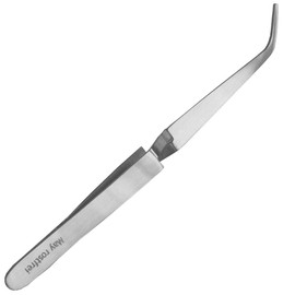 May - Soldering tweezers - Cross tweezers - Industrial tweezers - Technical tweezers - fine - length: 15.5 cm - angled tip - stainless steel