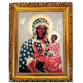 Our Lady of Czestochowa Black Madonna Icon, 9 1/2 Inch, Gold Foil Icon