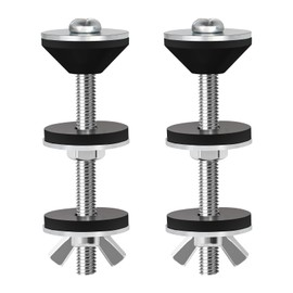 LEETAT 2PCS Universal Toilet Tank to Bowl Bolts Kit, Heavy Duty Toilet Tank Bolts Replacement, Waterproof Stainless Steel and Rubber Washers Gaskets with Extra Long Nut for Fastening