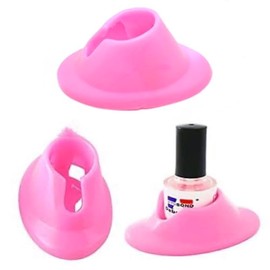 2pcs White and Pink Soft Rubber Nail Polish Bottle Base Holder Support Stand Nail Art Organizer Display Manicure Tools for Nail Art Design Painting Salon Nail Art Manicure Tools