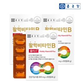 Chong Kun Dang Vitality Vitamin B Plus (800mgX60 tablets) 3 boxes (6 months supply) / 종근당 활력 비타민B 플러스 (800mgX60정) 3박스(6개월분)