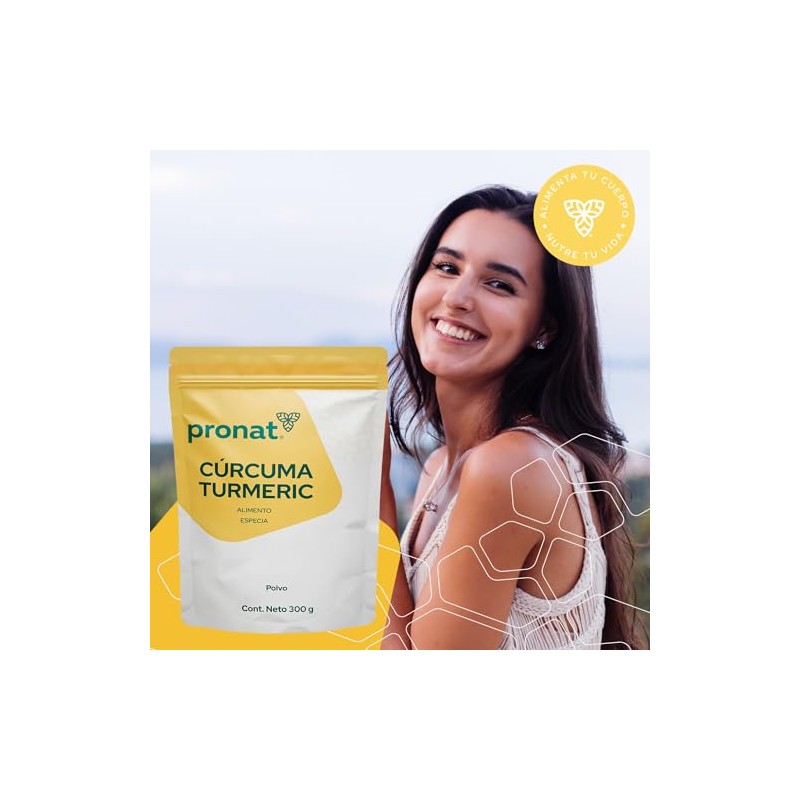 PRONAT | Cúrcuma Turmeric, Suplemento Alimenticio, Alimento en Polvo, Bolsa