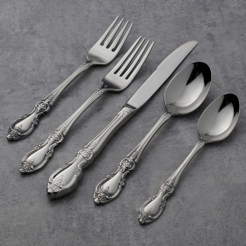 Oneida Silverware Set For 4, Louisiana 20-Piece Fine Flatware Set,