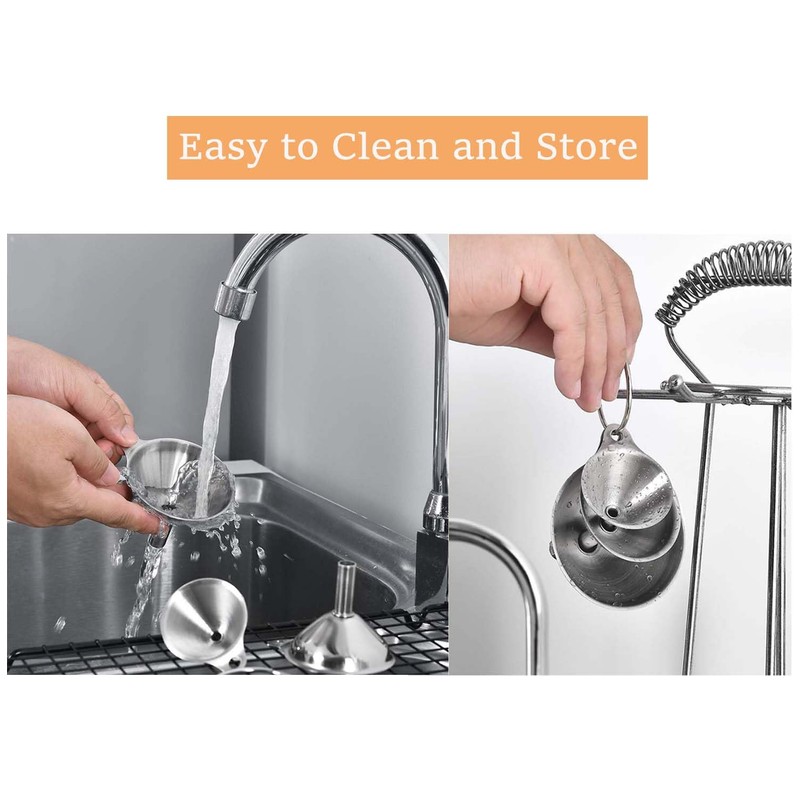 Metal Stainless Steel Funnel, Large Medium Small Funnel Set of
