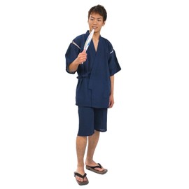 Shop Est Jinbei Top and Bottom Set, Shijira Woven Men’s, navy
