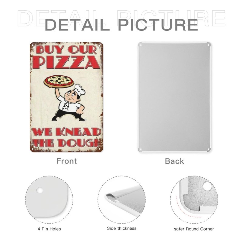 Cartoon Pizza, Buy Our Pizza, We Knead the Dough, Chef's