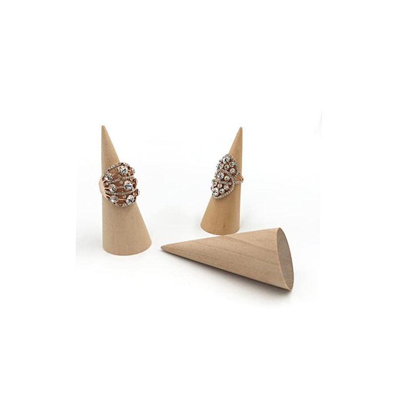 Baluue 3piezas Soporte De Anillos De Cono Exhibidor De Joyería