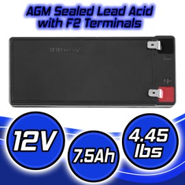 PowerStar YT-1270-F2 12 Volts 7.5 AH Battery - HIGH RATE -