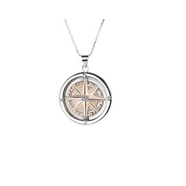 ZAMODEXIN Rotating Compass Necklace Compass Pendant Necklace Compass Jewelry for Women