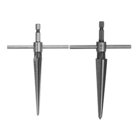HARFINGTON 2pcs Tapered Hand Reamer Set 1/8"-1/2" (3-13mm) 3/16''-5/8'' (5-16mm) T Handle 6 Flutes Chamfer Reaming Taper Reamers for Guitar Bridge Pin Hole Wood Metal Plastic