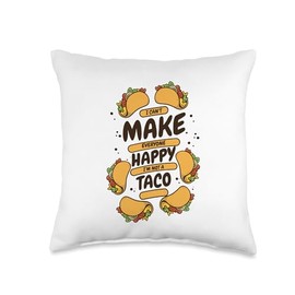 Apparel Taco Cat Love Costume Plush Outfit Gifts Can't Make Everyone Happy Seasoning Hard Shell Taco Throw Pillow, 16x16, Multicolor