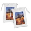 Lunarable Nature Fabric Pouch Set of 2, Time When Sun