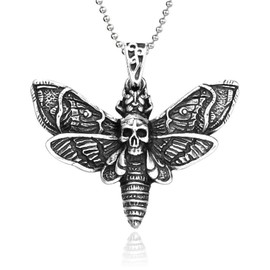 Bray Wyatt The Fiend Stainless Steel Moth Logo Pendant Necklace