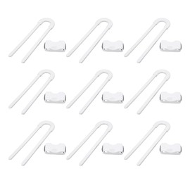 Seguros para Puertas y Cajones Bebé de 12 Piezas, Pestillos a Prueba de Niños en Forma de U para la Ventana del Cajón de la Puerta de Almacenamiento(Blanco)
