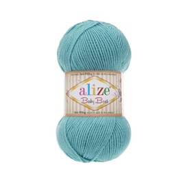 5 x 100 g Alize Baby Best Knitting Yarn Plain Baby Wool Anti-pilling 44 Colours, Colour: 164 Azure Blue