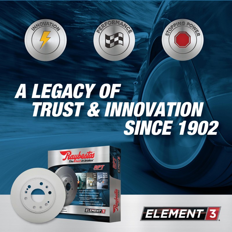 Raybestos Element3 Automotive Replacement Rear Coated Brake Rotor for Select