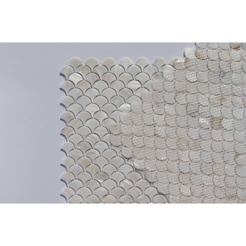 MOPTORLS Mother of Pearl Fish Scale Pattern Mosaic Tile for