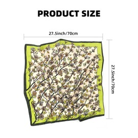 KGDUYC Bandana, Women's Headscarf, Mulberry Silk Scarf, Square Satin Headscarf, Graphic Print Silk Scarf, Elegant Neckerchief, Gift for Mother, Suitable for Handkerchief, Neck, Wrist, Green