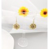 Picano Antique Gold Silver Sunflower Dangle Earrings for Women (Antique