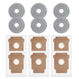 12 Pack Replacement Parts Dust Bags Mop Pads for Roomba Plus 405 Combo Robot Vacuum, 6 Dust Bags, 6 Mop Pads