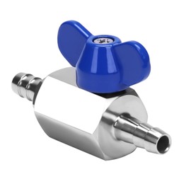 DERNORD 5/16" Hose Barb Ball Valve SS304 Mini Shut Off Ball Valve for Water Gas Fuel Drip Irrigation and Aquariums (Pack of 2)