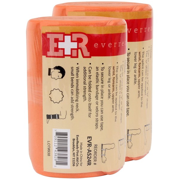 Ever Ready First Aid Universal Aluminum Splint, 24 Inch Rolled - 2 Pack