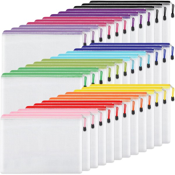 Does not apply 36pcs Pencil Pouch, Mesh Zipper Pouch Zipper