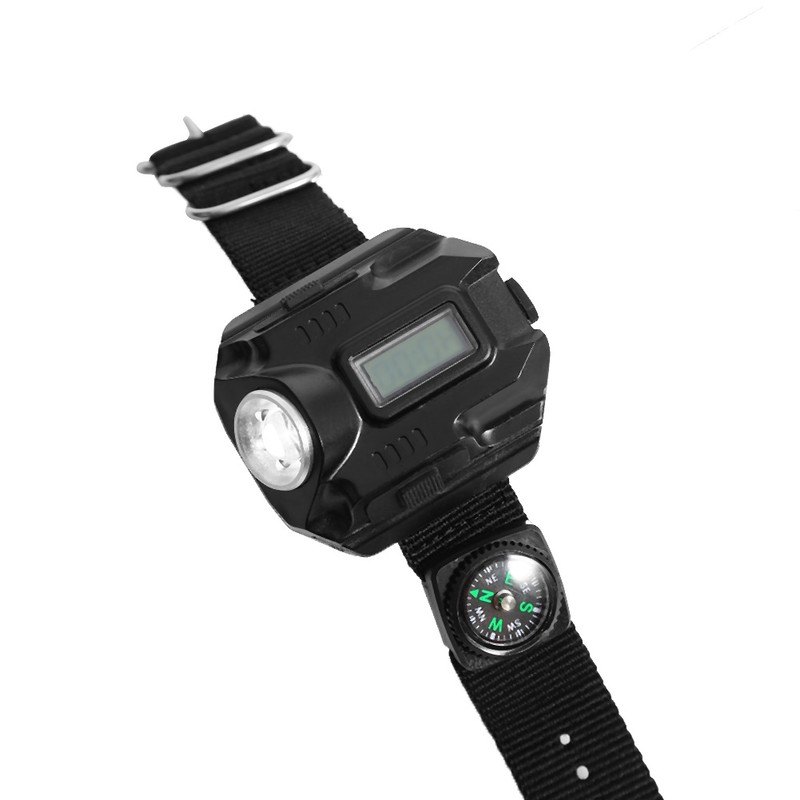 Portable LED Wrist Watch Flashlight Torch Light USB Rechargeable Flashlight