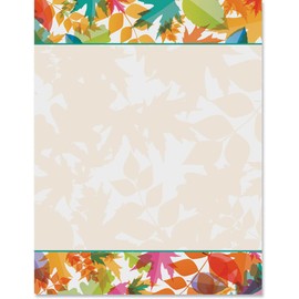 Paperdirect Electric Fall Leaves Thanksgiving Autumn Theme Paper Stationery, Border Paper, Letterhead 8.5 x 11, 25 sheets, Elegant Premium Writing Paper, Decorative Printer Paper