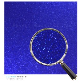 Royal Blue Glitter Vinyl, 12"x12" Glitter Vinyl for Maker, Silhouette, Decals, Stickers, Scrapbooking, Glass, Cups, Water Bottles, Peel and Stick by Turner Moore (Transparent Royal Blue Glitter, 5-pk)