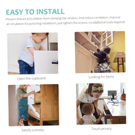 Operitacx Sliding Door Lock Proofing Safety Lock Easy No Drill Installation Durable Metal with Non Slip Pad for Safety