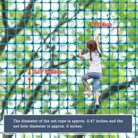 Upgraded Kids' Polyester Climbing Net, 8 Sizes, Heavy-Duty & Exquisite, Ideal for Indoor/Outdoor Playscapes - Treehouse, Gym, Balcony - Enhanced Safety (Sky Blue, 4ft x 12ft)