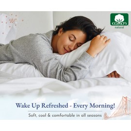 California Design Den King Size Pillowcase Set - 400 Thread Count, 100% Cotton Sateen, Luxury Set of 2 Pillow Covers, Breathable, Cooling, Soft for Comfortable Quality Sleep - Bright White