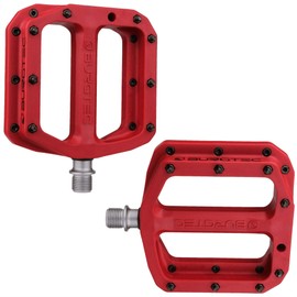 Burgtec Penthouse MK4 Composite Flat MTB Pedals - Red/Lightweight Nylon Fibreglass Mountain Bike Trail Off Road Pin Dirt Jump Enduro Cycling Cycle Downhill Sticky Grip Riding Ride Platform 9/16