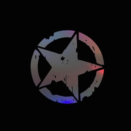 YAPKOLV Pack of 2 Stars Military Sticker 4 x 4 Off Road Sticker USA Army Old School for Motorcycle Car Bonnet Renegade (18 cm Black)