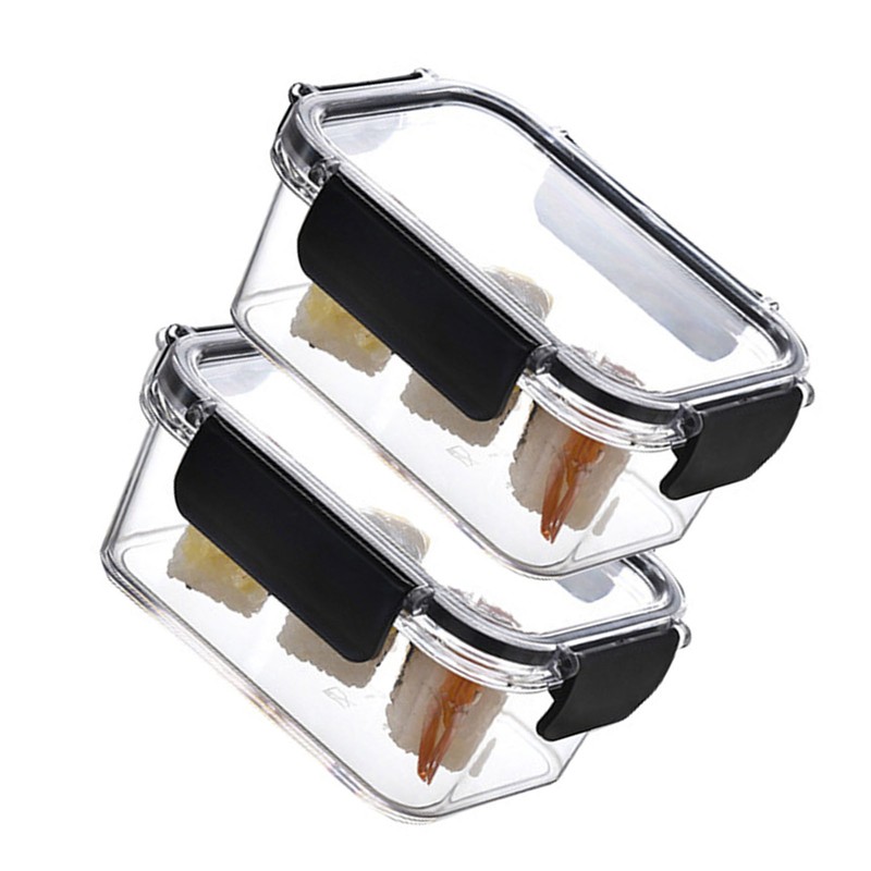 2PCS Food Storage Container Food Grade Clear Refrigerator Organizer Box