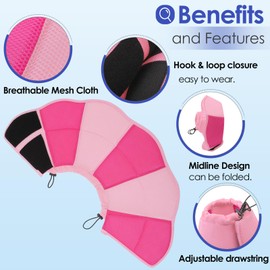 AOFITEE Large Dog Cone- Adjustable Cone for Dogs After Surgery, Breathable Soft Cone Dog Collar to Prevent Licking Wounds, Pet Elizabethan Collar for Large Dogs, Pink L