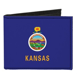 Buckle-Down Canvas Bi-fold Wallet-Kansas Flag, Multicolor, One Size