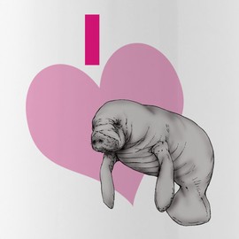 CafePress I Love Manatees Water Bottle 1.0L (34 oz) Stainless Steel Water Bottle