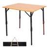 Bamboo Camping Table with Adjustable Height (265LBS)