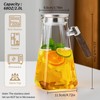 2L Glass Pitcher with Lid and Spout, Water Jug, 68