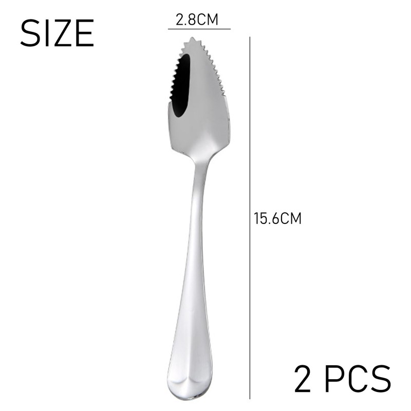 2 Pieces Grapefruit Spoon, Sharp Spoon, Kiwi Spoon, Stainless Steel