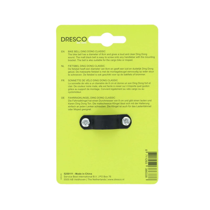 Dresco Ding Dong Classic Bicycle Bell - Black