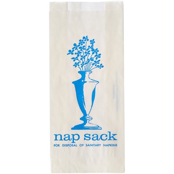 Bagcraft Papercon 300314 Sanitary Disposable Bag with Blue Ink Printed,"Nap-Sack", 9" Length x 4" Width x 2" Height (Case of 1000)