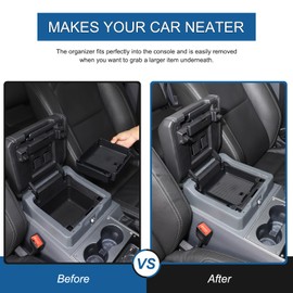 Tumukiw Center Console Organizer Tray Compatible with INEOS Grenadier Accessories 2020-2024 2025, Armrest Insert Secondary Storage Box with Non-Slip Inserts Phone Key Organizer Container (Style B)