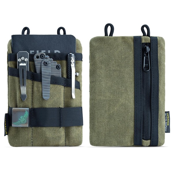 VIPERADE VE1-OW Small EDC Pocket Pouch, Waxed Canvas EDC Organiser