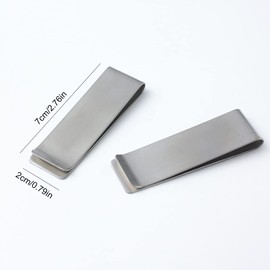 Clyhon Money Clip, 2 Pieces Stainless Steel Money Clip, Silver Money Clip for Men and Women for Banknotes, Business Card, Credit Card (Silver)