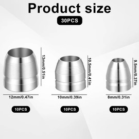 Round Handle Wedges 30 Pcs Axe Handle Wedge Hammer Wedge Stainless Steel Wedges Kit (0.31/0.39/0.47 Inch)