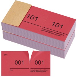 Nezyo Double Number Blocks 1-200 Raffle Tickets with Numbers Number Blocks Number Blocks 10 cm x 5 cm for Wardrobe Raffle Number Pad Events Parties Fairs Lotteries and Treats (Red)